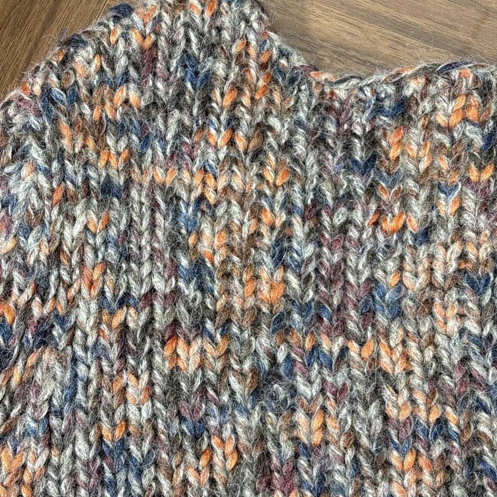 Relativity Brown Orange Chunky Knit Wool Mohair Alpaca Loose Cardigan Sweater 1X - Picture 8 of 8